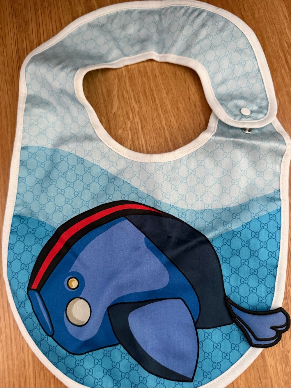 Gucci Blue Fish Graphic Kids Bib